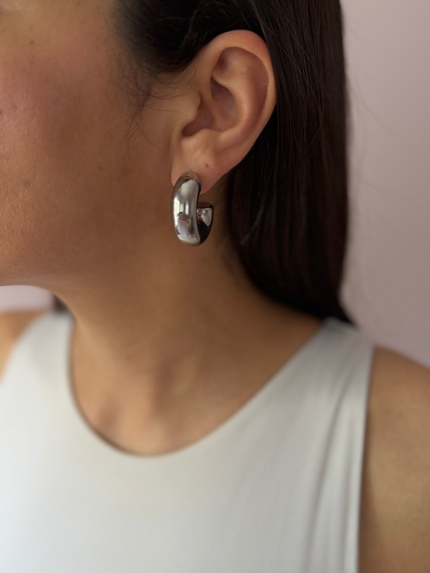 Alma Silver Hoops