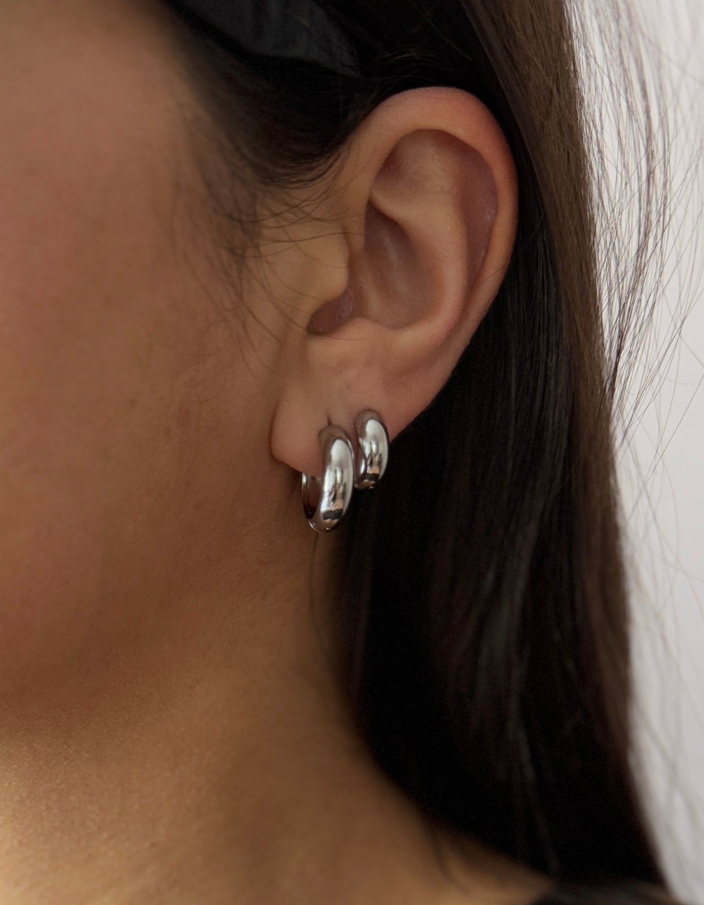 12mm Silver Huggies