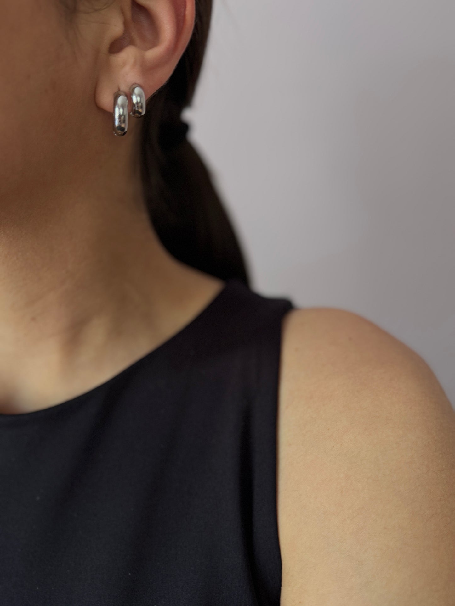 12mm Silver Huggies