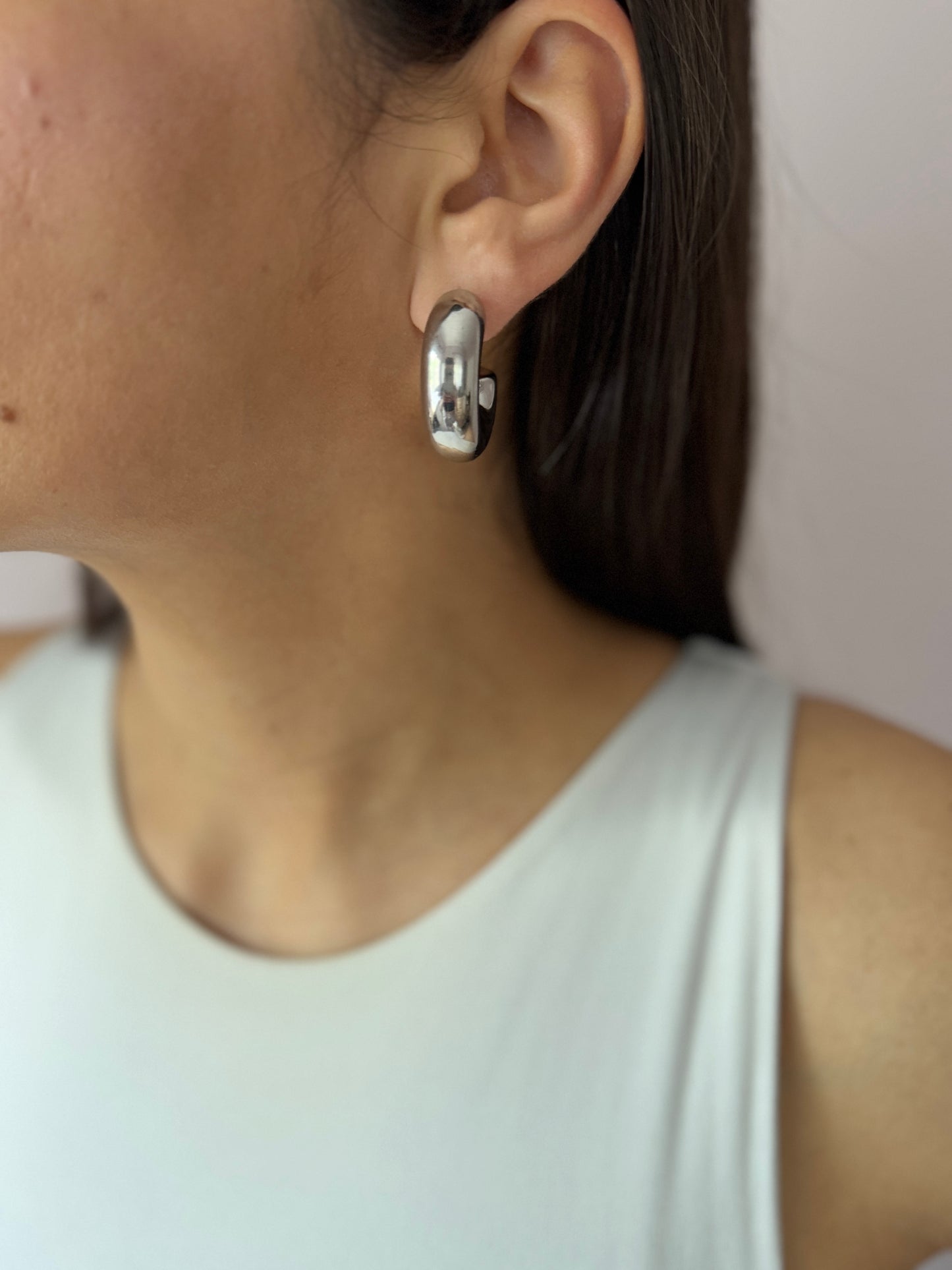 Alma Silver Hoops