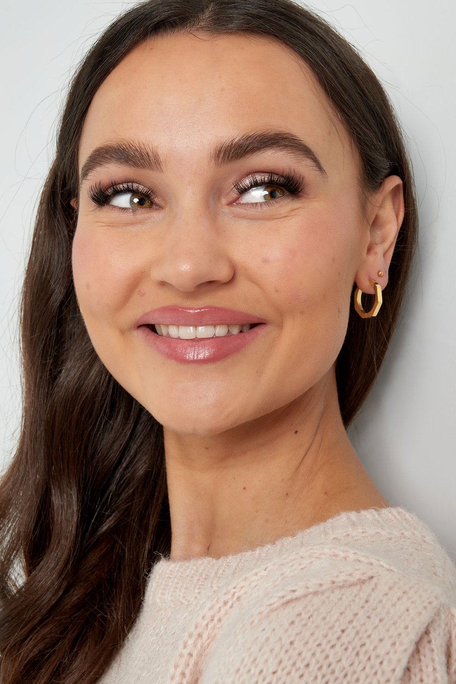 Hexagon Golden Hoops