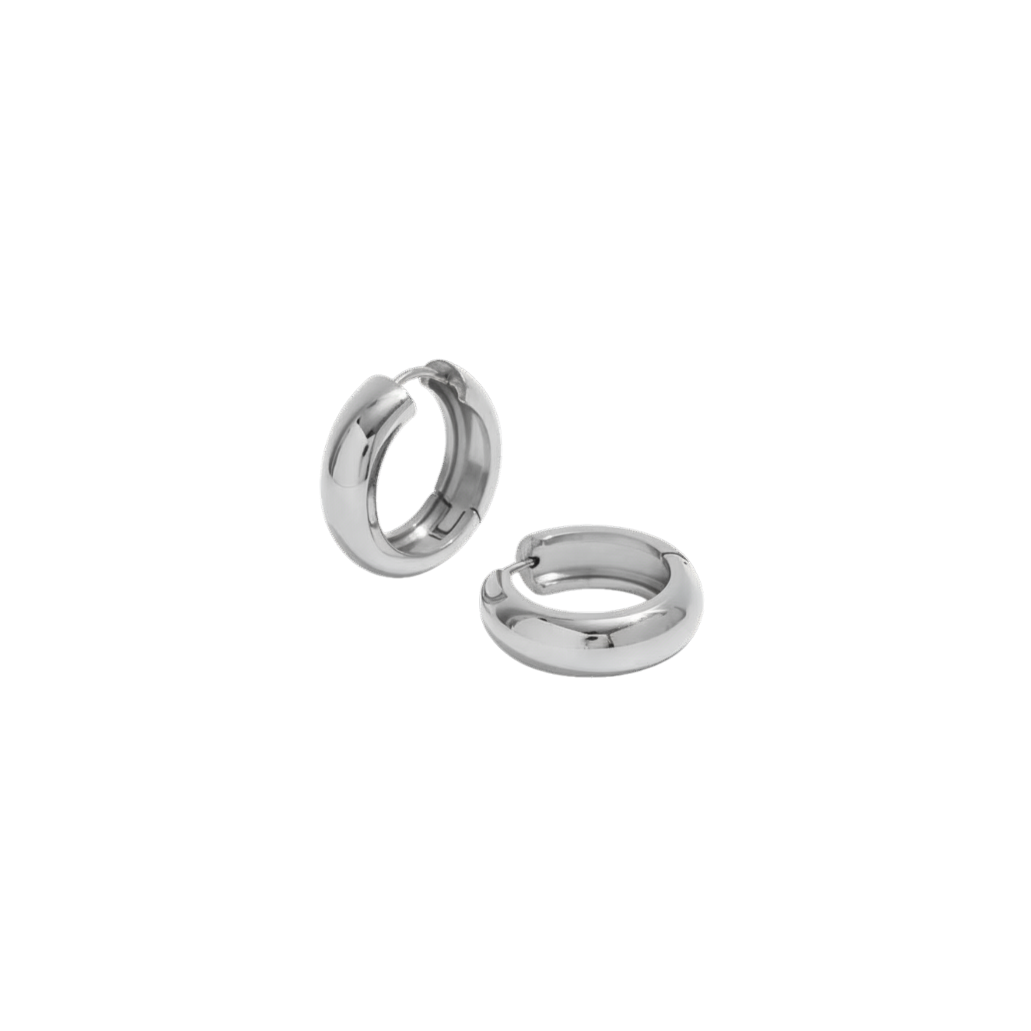 12mm Silver Huggies