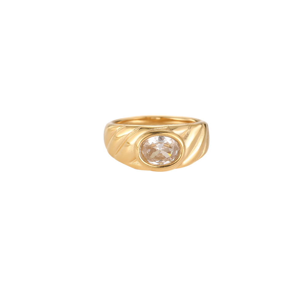 Oval CZ Ring