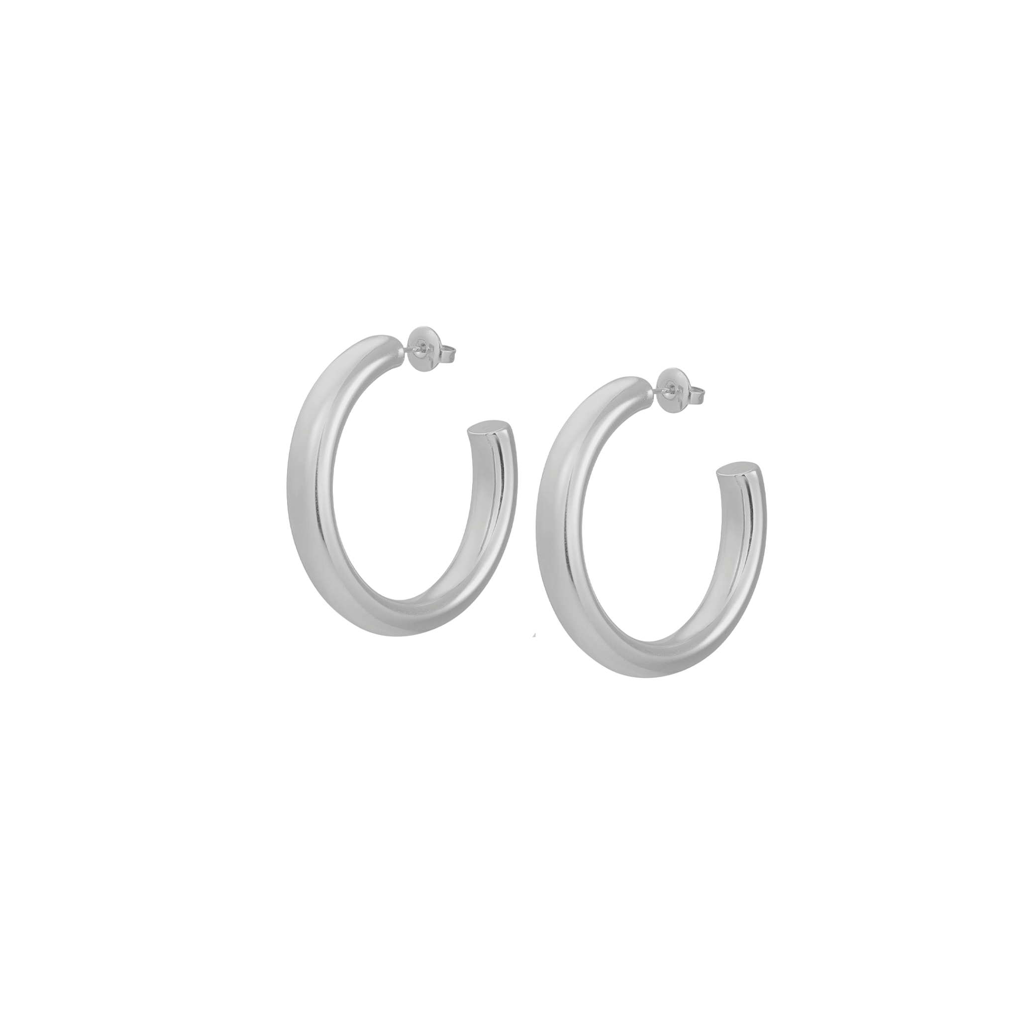 Chunky Silver Hoops