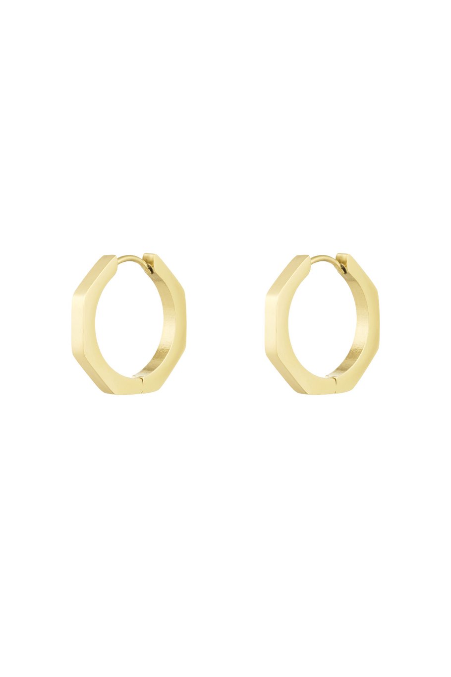 Hexagon Golden Hoops