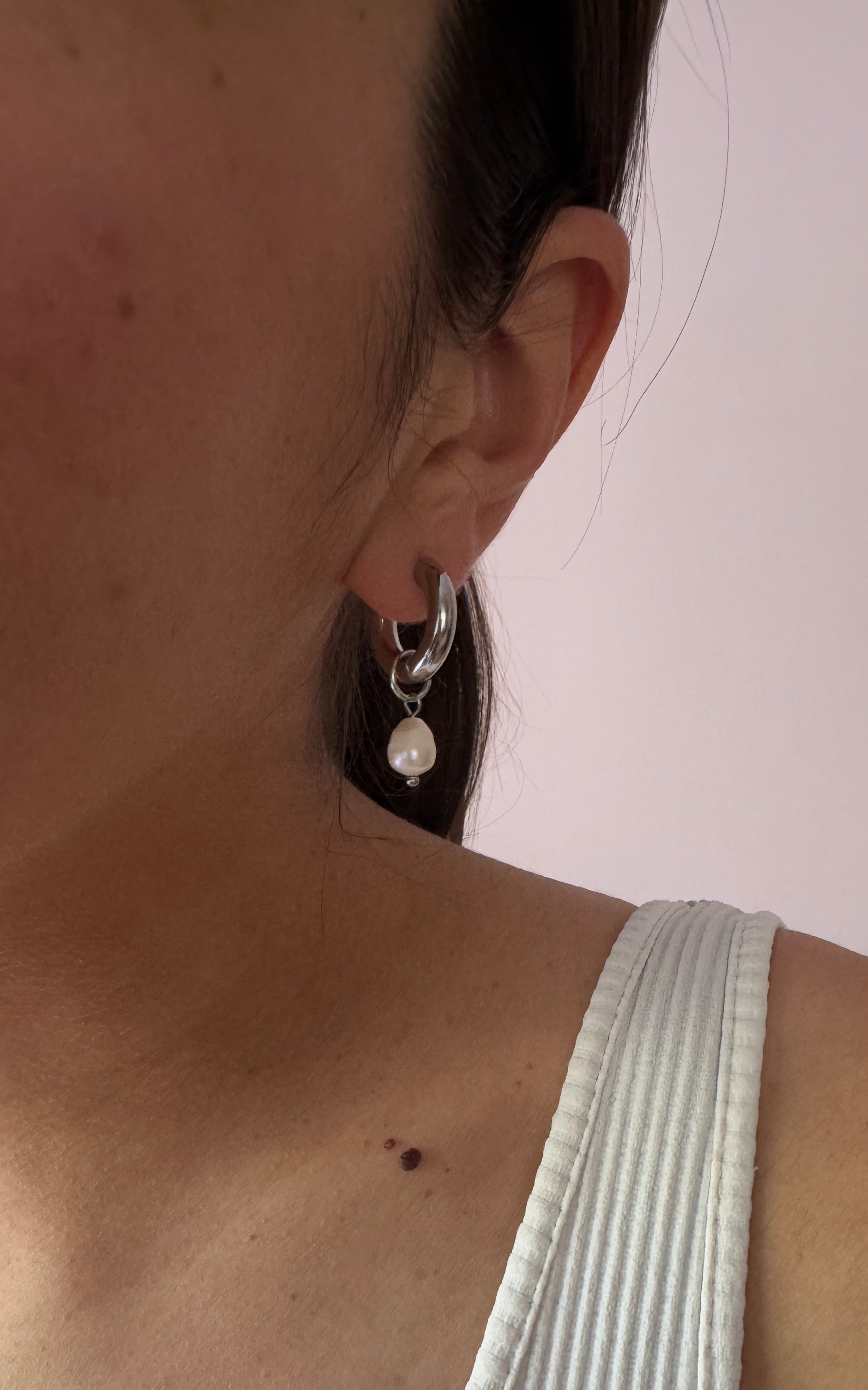 Pearl Silver Huggies