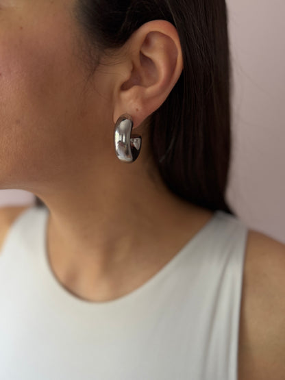 Alma Silver Hoops