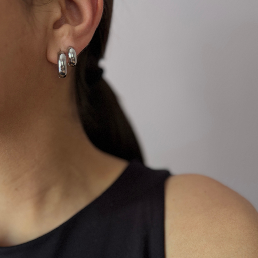 12mm Silver Huggies