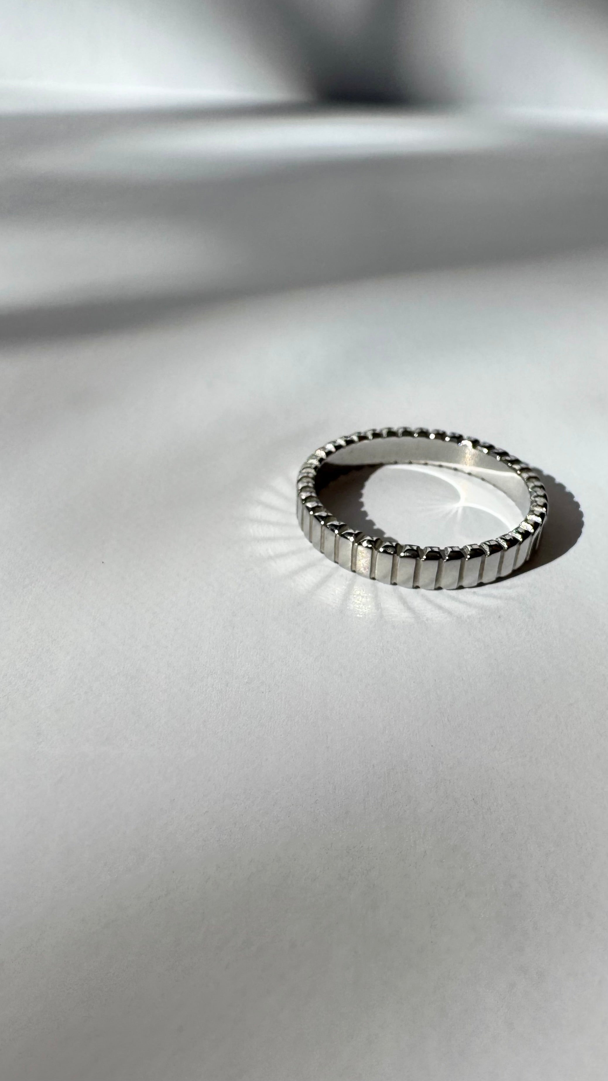Ribbed Silver Band