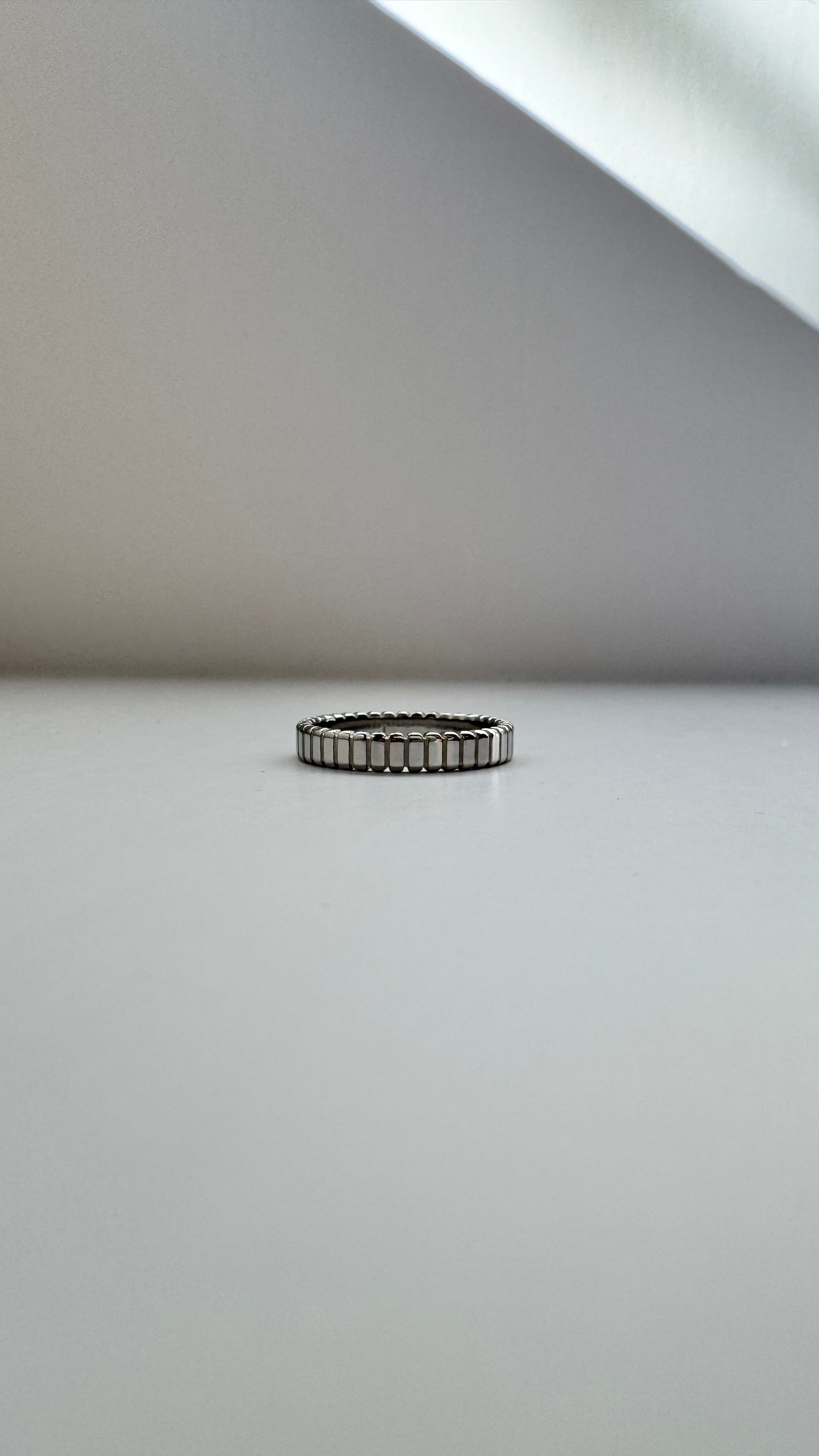 Ribbed Silver Band