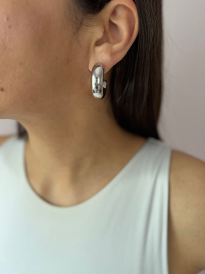Alma Silver Hoops