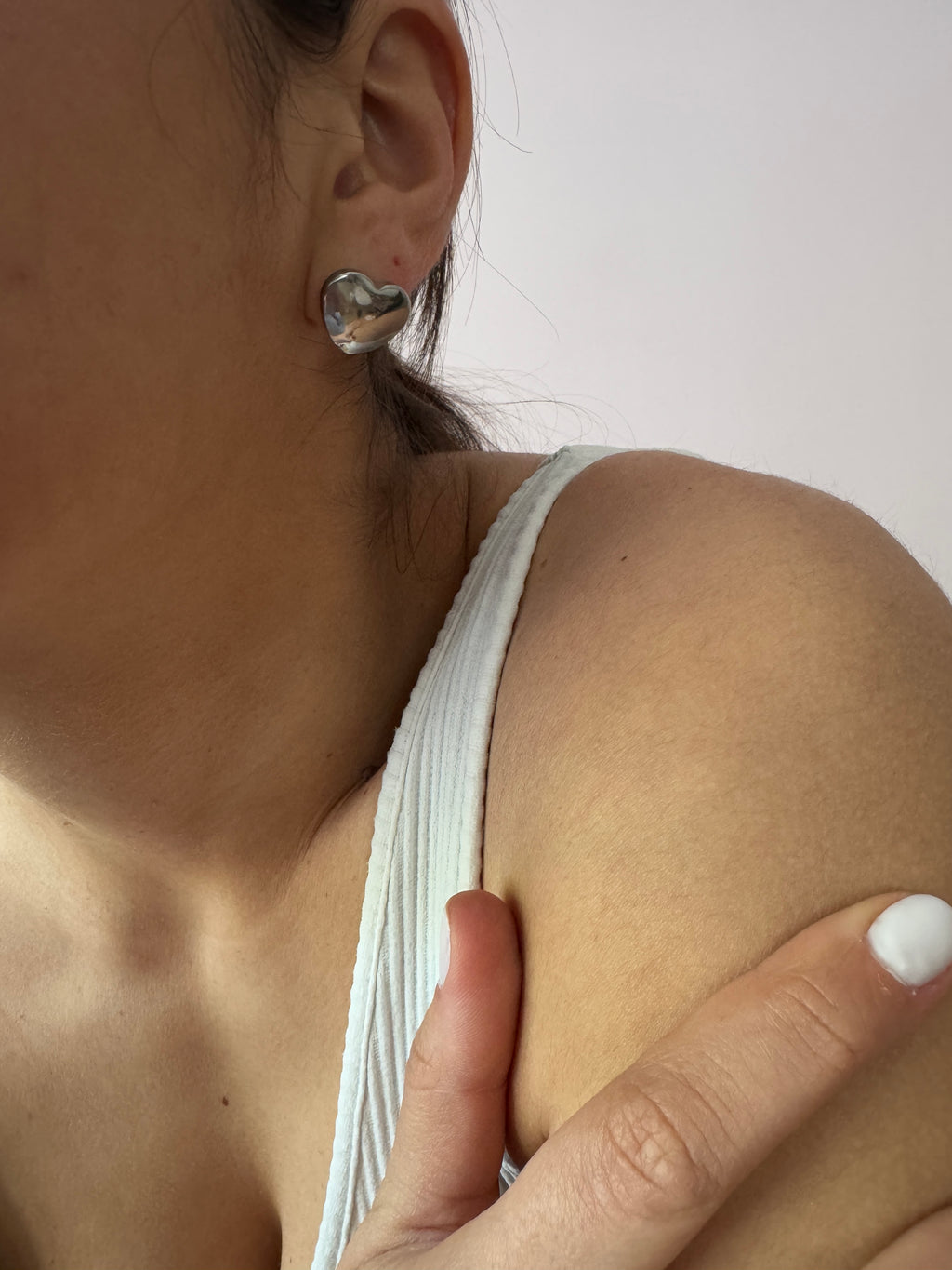 Mini Silver Hearts Studs