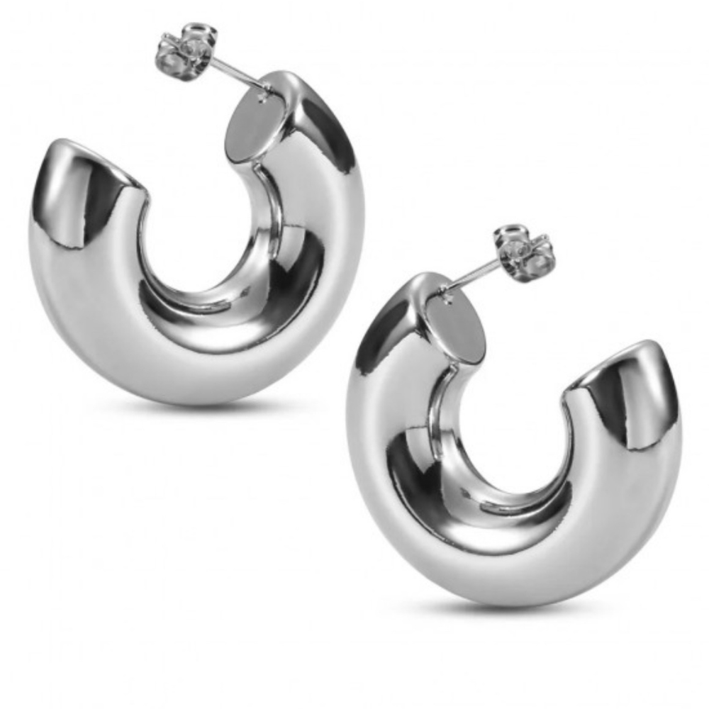 Alma Silver Hoops