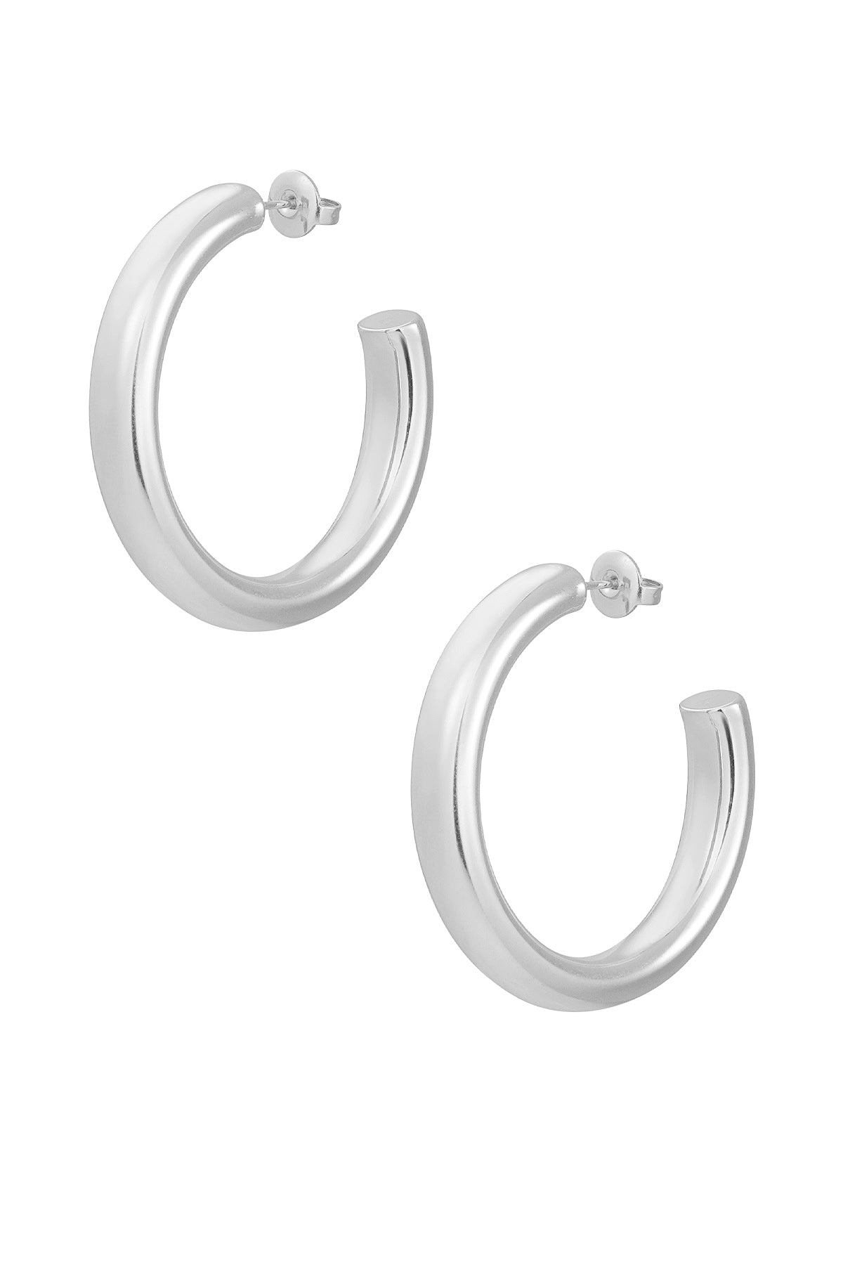 Chunky Silver Hoops