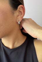 Tear Drop Silver Huggies