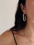 Kayla Chunky Oval Large Hoop Earrings