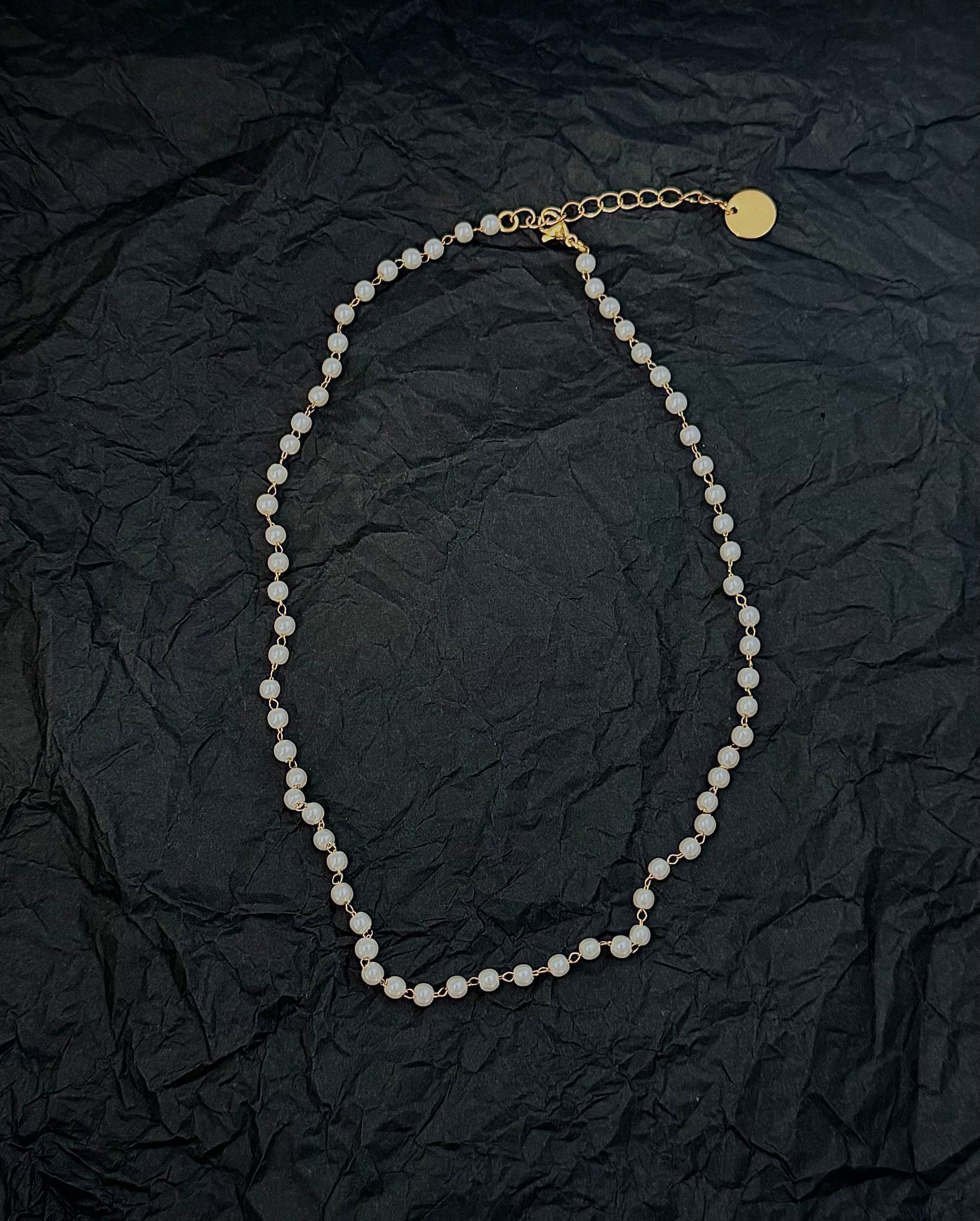 White Rosary Necklace
