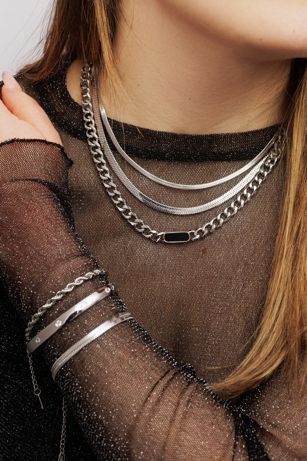 Molly Silver Chunk Necklace - aolani jewellery