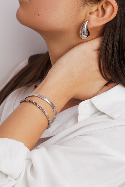 Figaro Silver Chain Bracelet - aolani jewellery