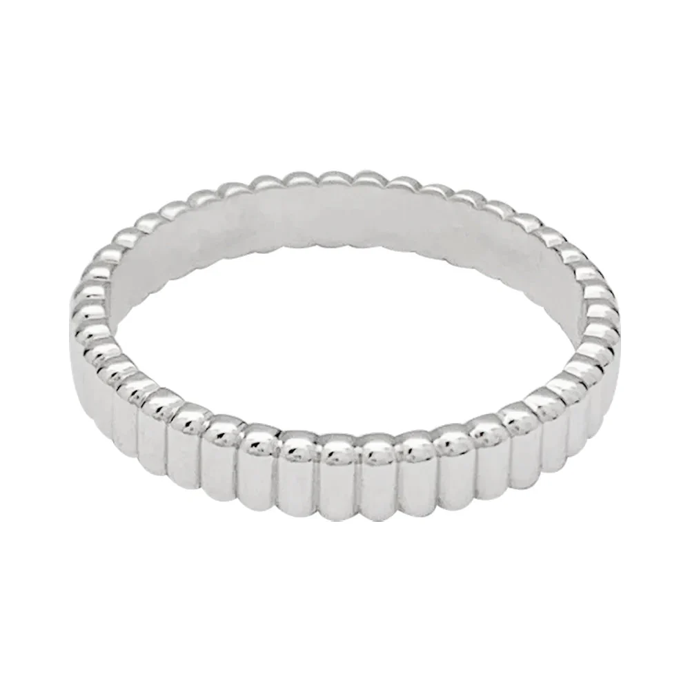 Ribbed Silver Band