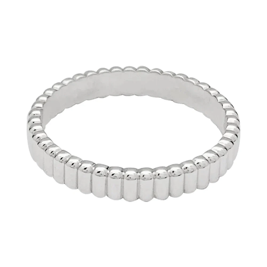 Ribbed Silver Band