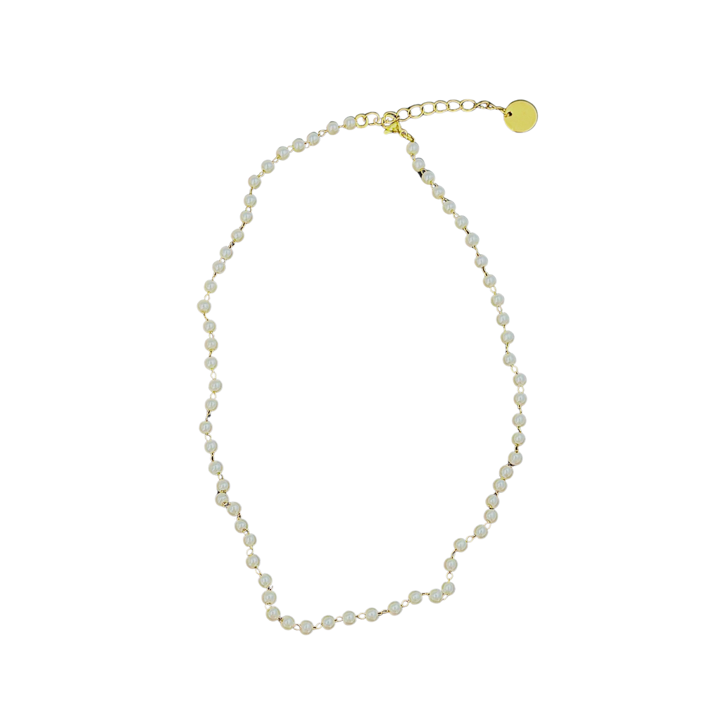 White Rosary Necklace