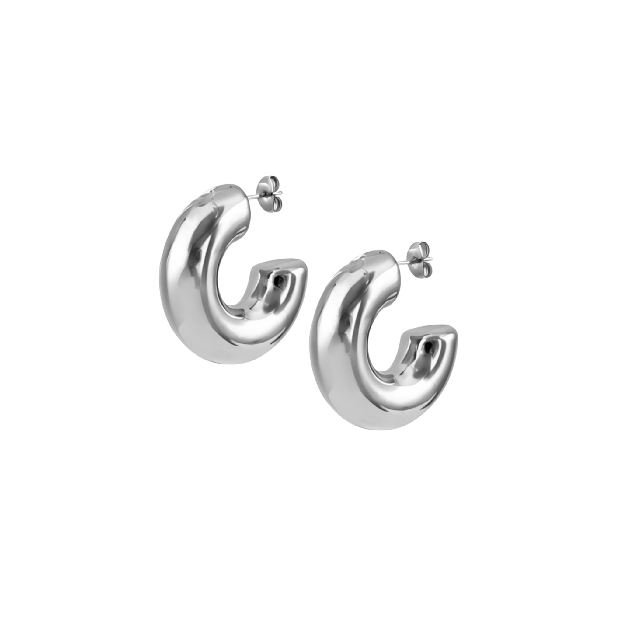 Alma Silver Hoops