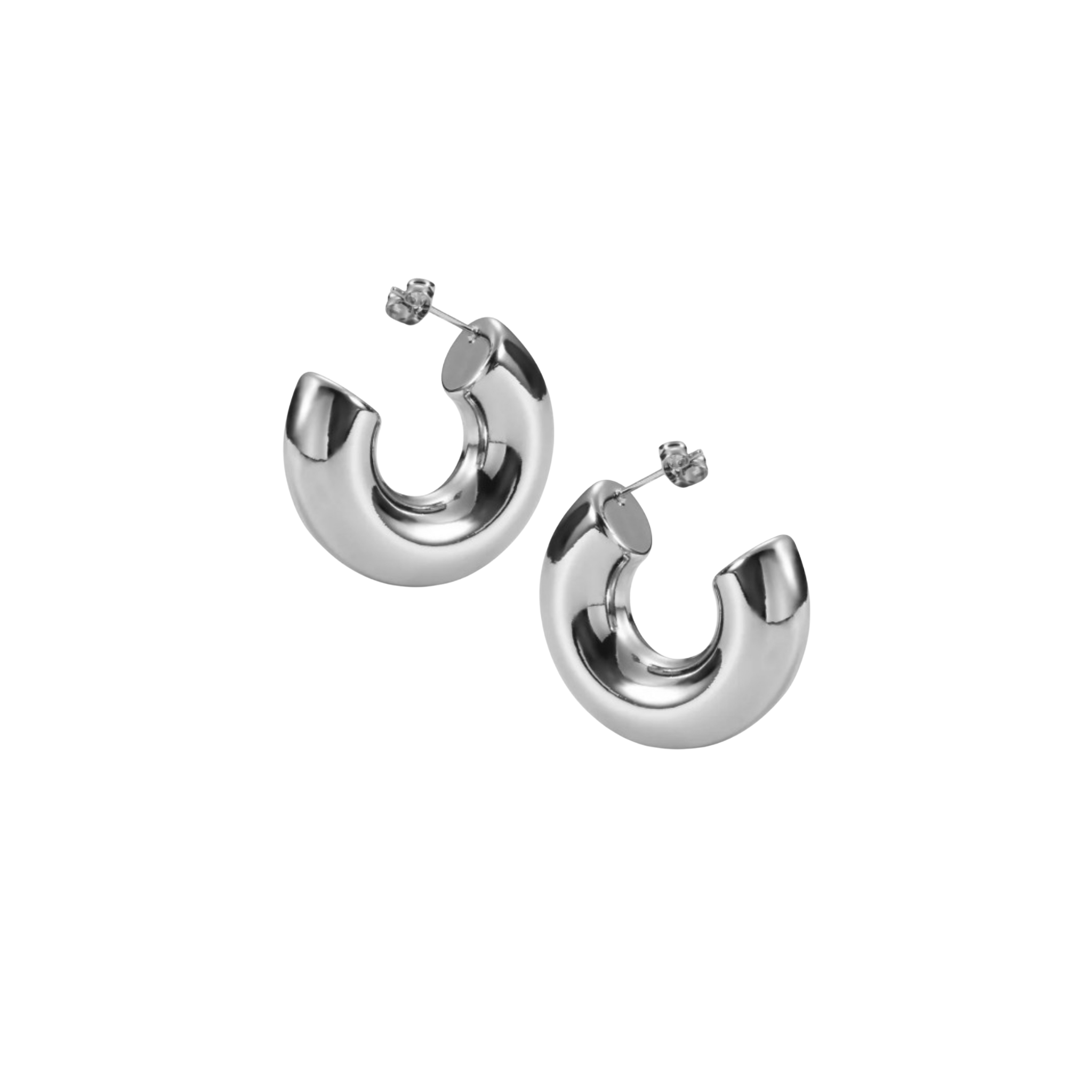 Alma Silver Hoops
