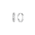 Hexagon Silver Hoops