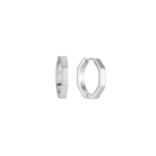 Hexagon Silver Hoops
