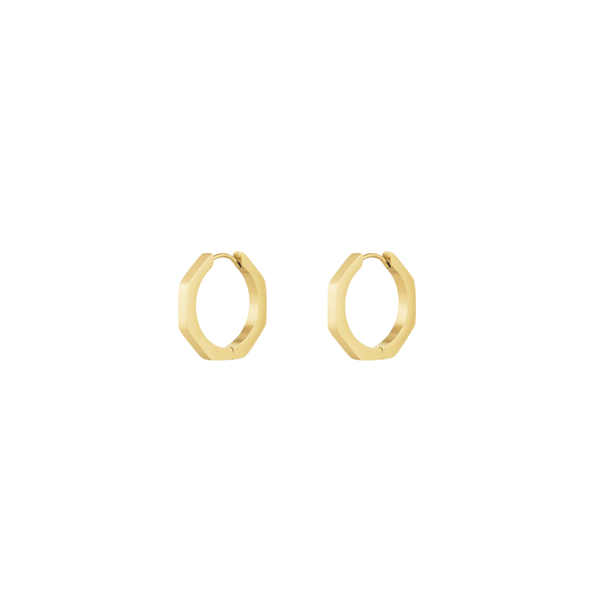 Hexagon Golden Hoops