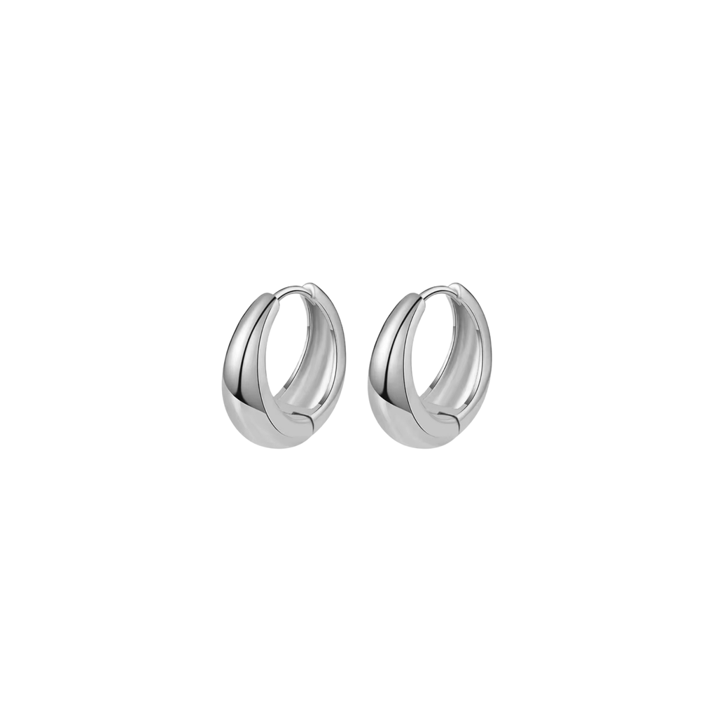 Tear Drop Silver Huggies