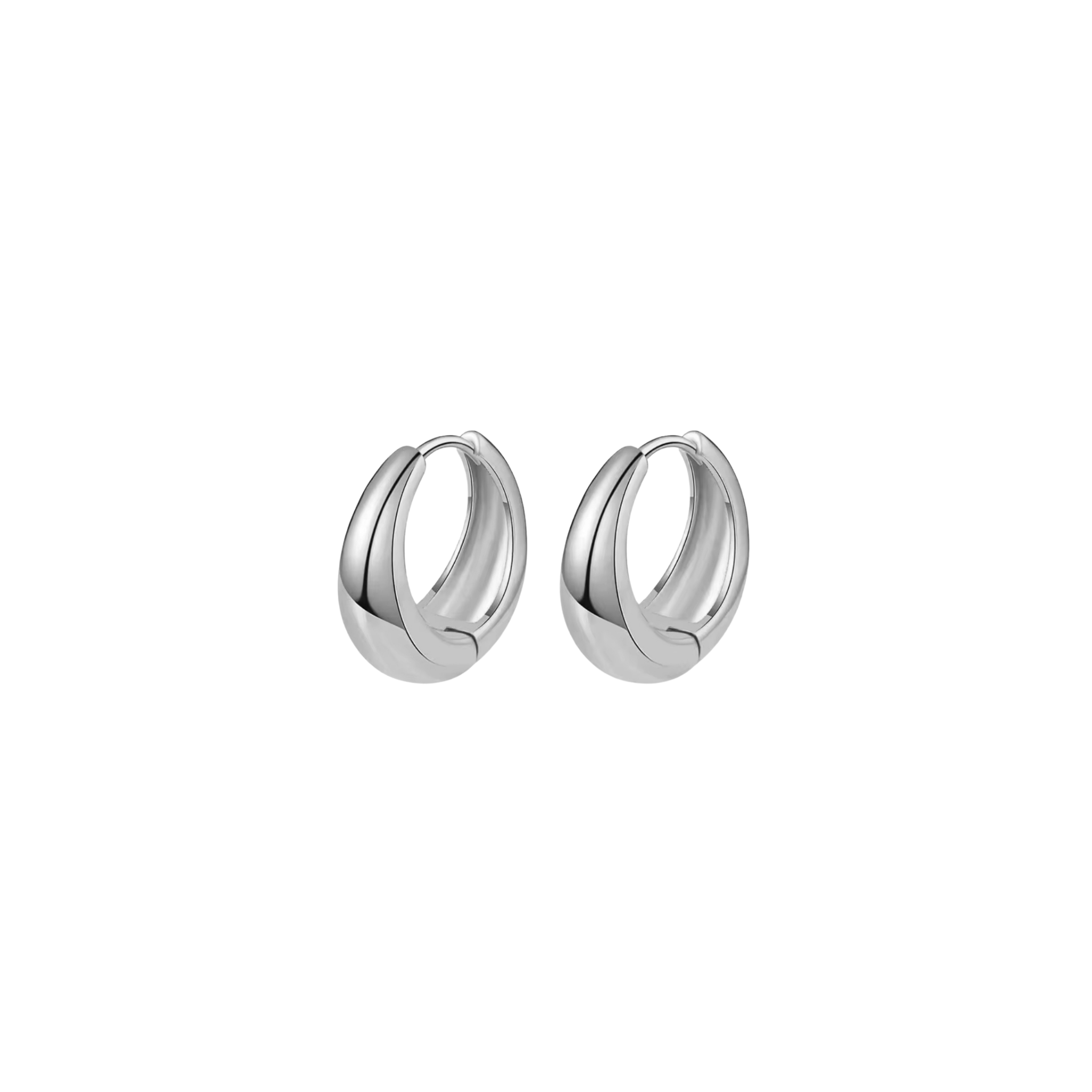 Tear Drop Silver Huggies